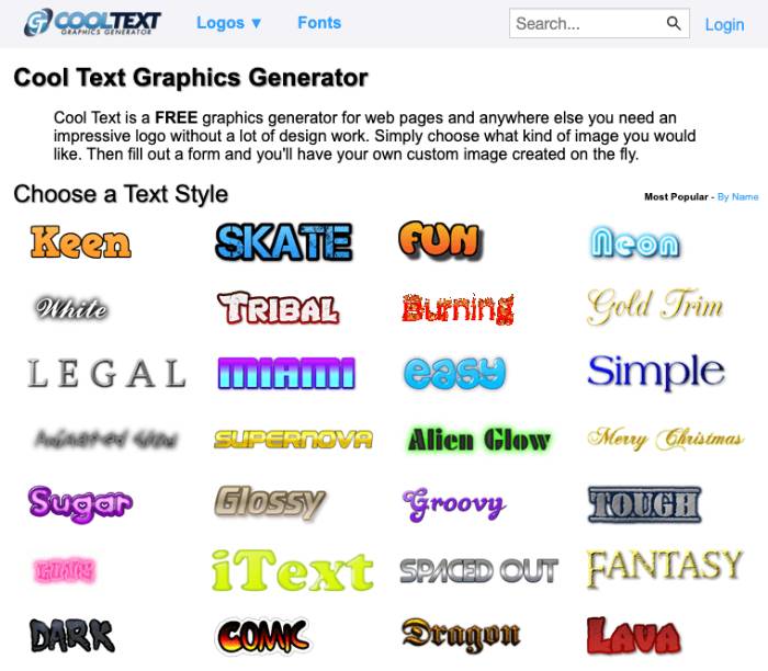 Buka website Cool Generator, kemudian masuk ke halaman utamanya